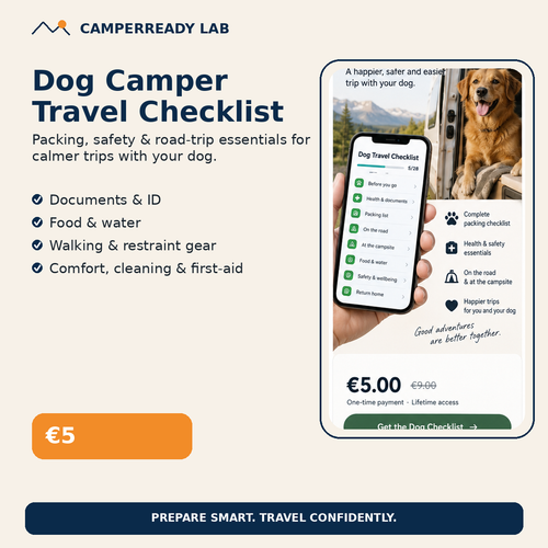 CamperReady Dog Camper Travel Checklist hero - packing, safety and road-trip essentials