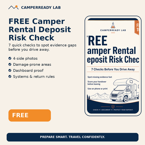 Free Camper Rental Deposit Risk Check - 7 quick checks before driving away